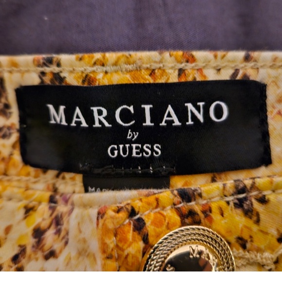 Marciano by Guess Snakeskin Yellow Skinny pants Sz 25 nwt $200 - Picture 8 of 8